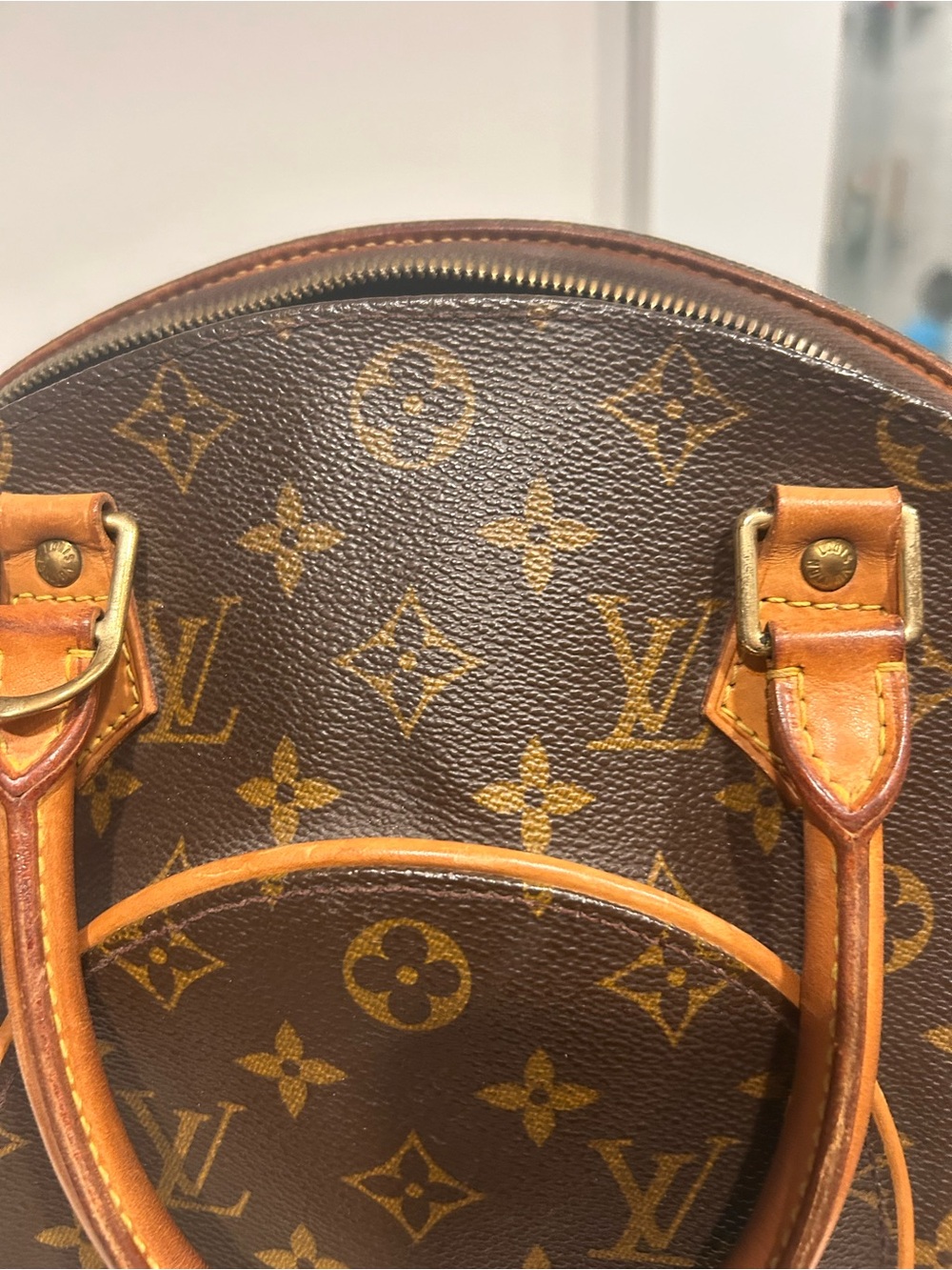 Louis Vuitton Monogram Brown Ellipse Satchel with Vachetta Trim - Picture 9 of 12